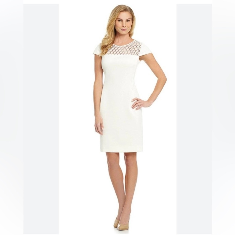 Antonio Melani ivory dress with lace detail